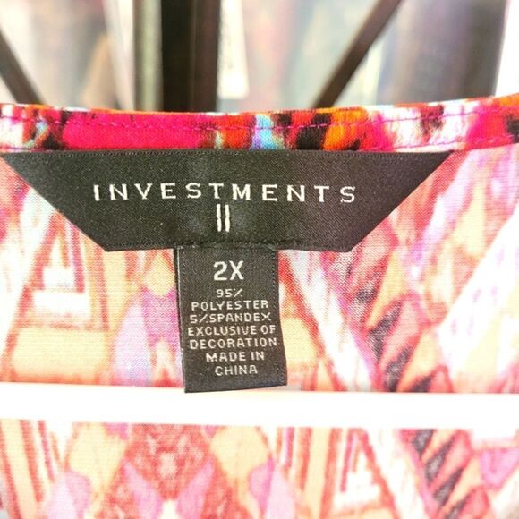 Investments Bold Print Blouse, Plus Size 2X - Picture 5 of 8